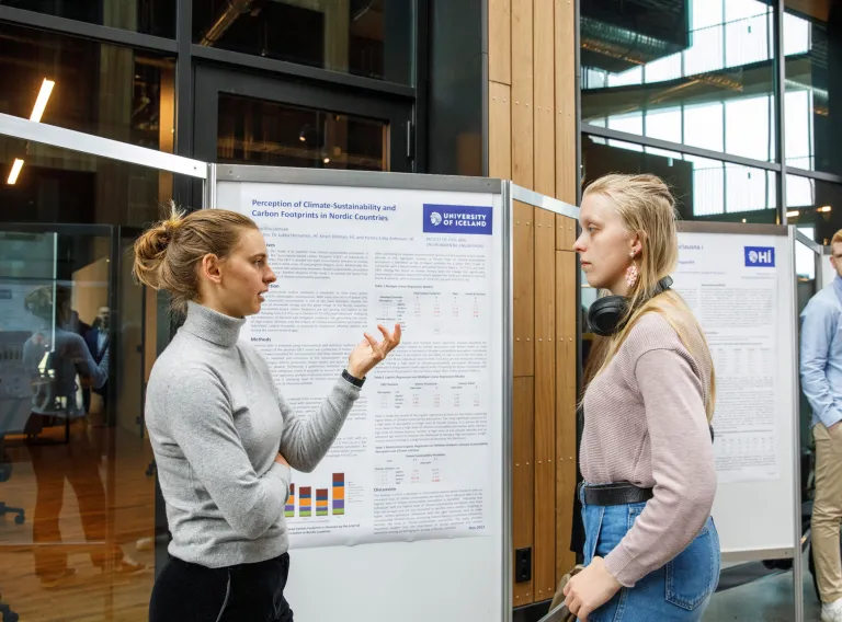 Students presenting research