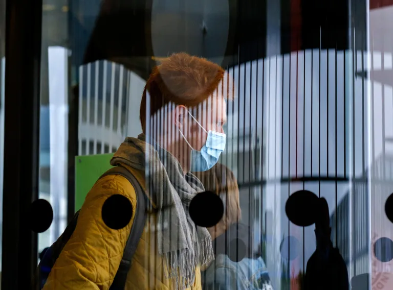 A man with a mask to protect himself and other from COVID 19