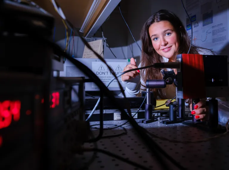Student at research lab.