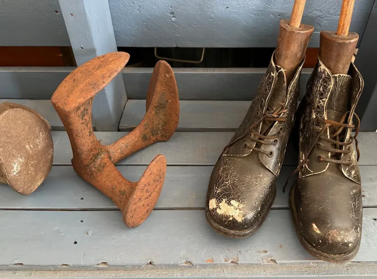 Old shoes in a Museum 