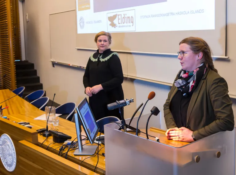 Marianne Rasmussen at her initiation ceremony as a scientist at the University of Iceland's Research Centre in Húsavík.