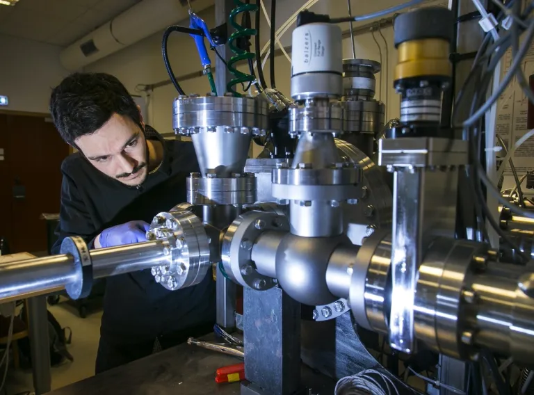 A man looking at engineering project