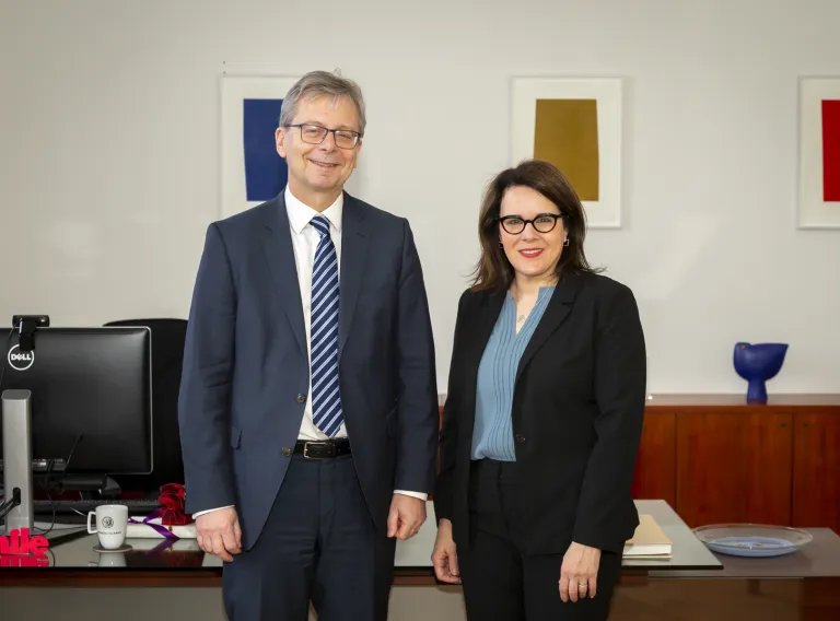 Jón Atli Benediktsson, Rector of the University of Iceland, and Joan T.A. Gabel, the new President of the University of Minnesota