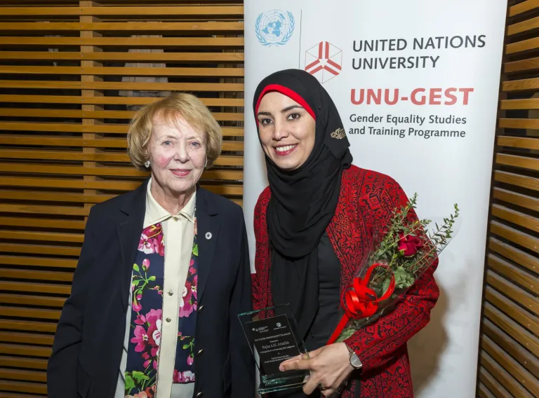 Vigdís Finnbogadóttir and Najla’a Attaallah