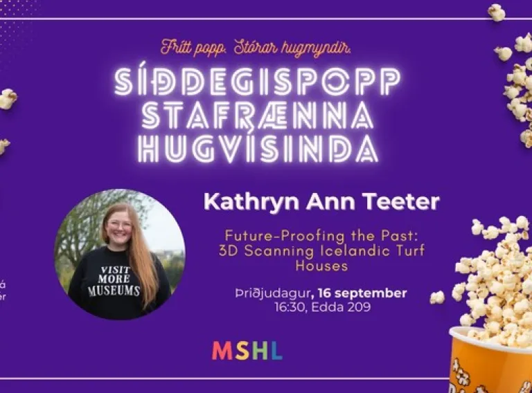 The Centre for Digital Humanities and Arts in Iceland is pleased to announce a new lecture series: Digital Humanities After Hours. In Edda 209 at September 16th, 16:30 Kathryn Teeter will give her lecture: Future-Proofing the Past: 3D Scanning Icelandic Turf Houses. Digital Humanities After Hours: Kathryn Ann Teeter