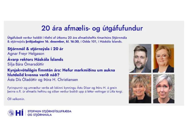 20 Years' Anniversary of the Icelandic Journal of Politics and Administration