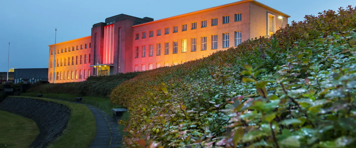 University of Iceland, Main building in the twilight