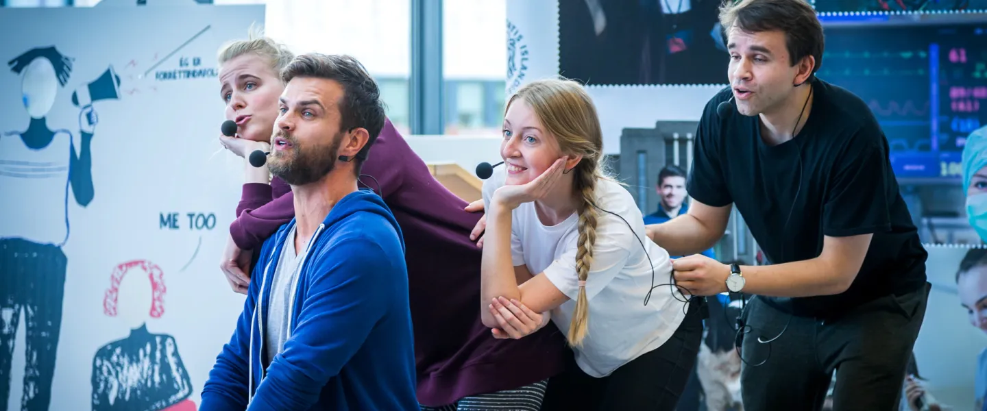 Four Icelandic actors acting on Equality day 2016