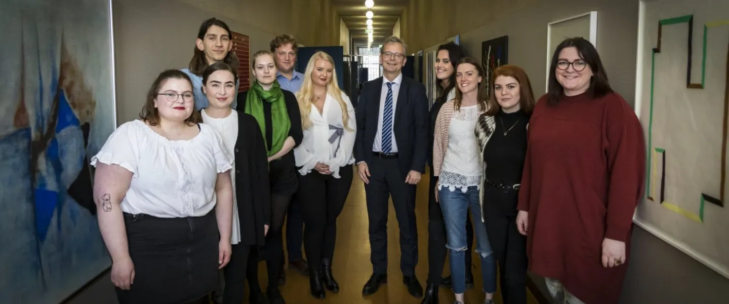 Part of the group studying abroad this summer (2019) with the University Rector. Photo/Kristinn Ingvarsson.