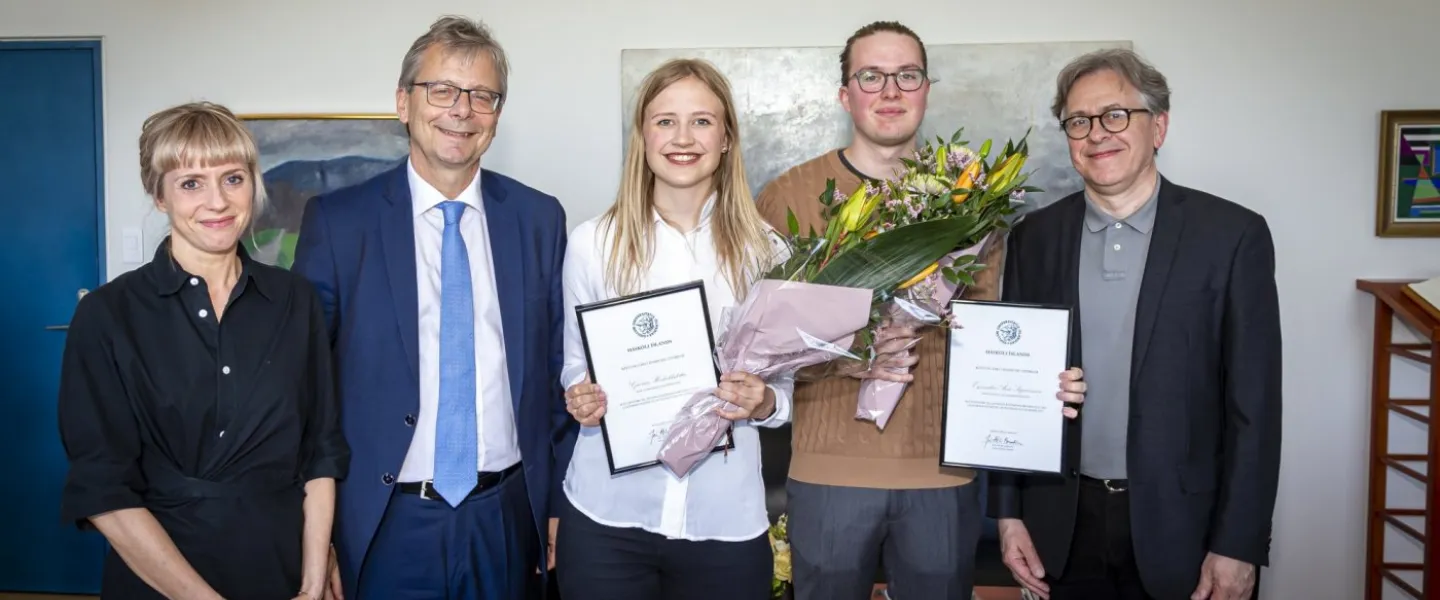 Steinunn Gestsdóttir, Jón Atli Benediktsson, Rector, Guðrún Höskuldsdóttir, Eyvindur Árni Sigurðarson, and Pétur Ástvaldsson