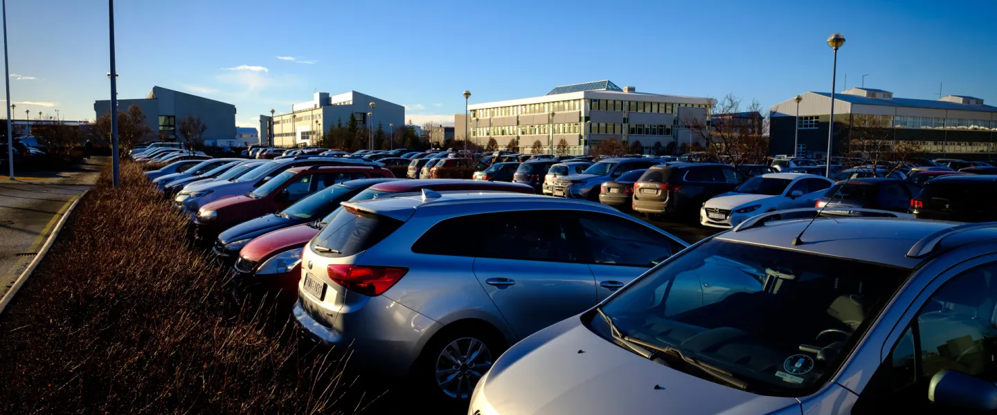 Cars at parking lot.
