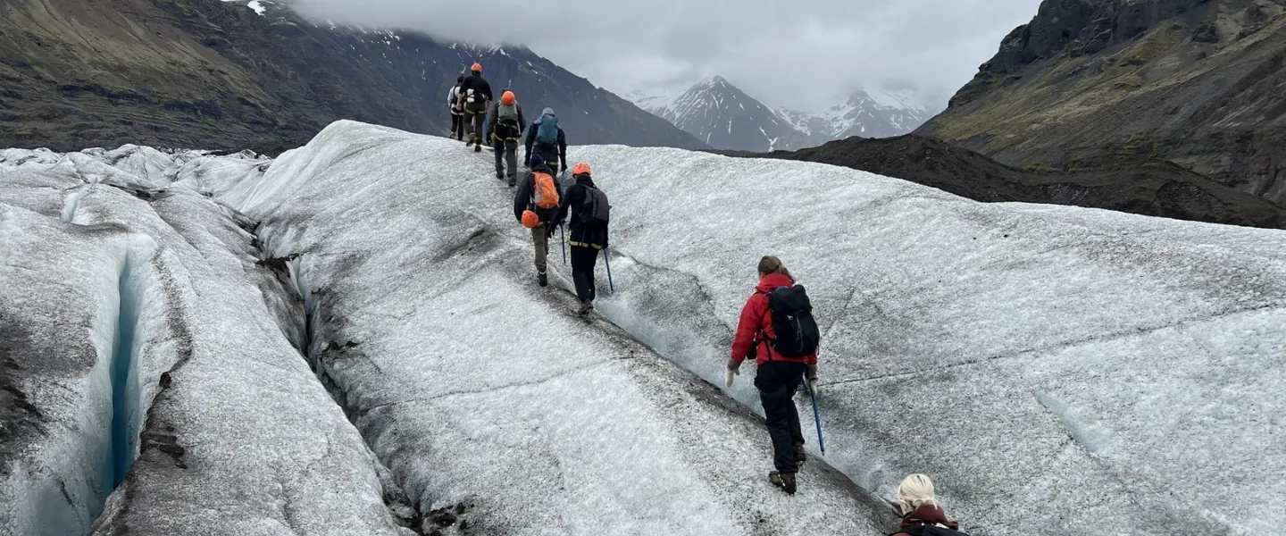 people on a glacier