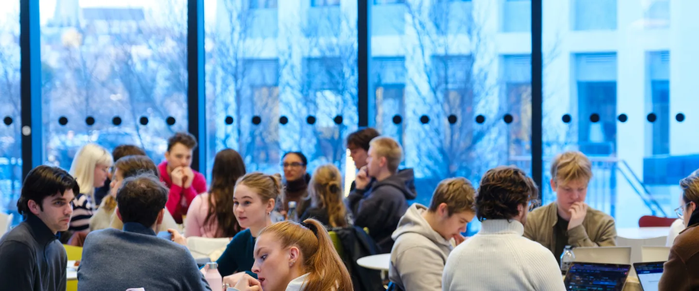 Students, people at the University Centre, University of Iceland