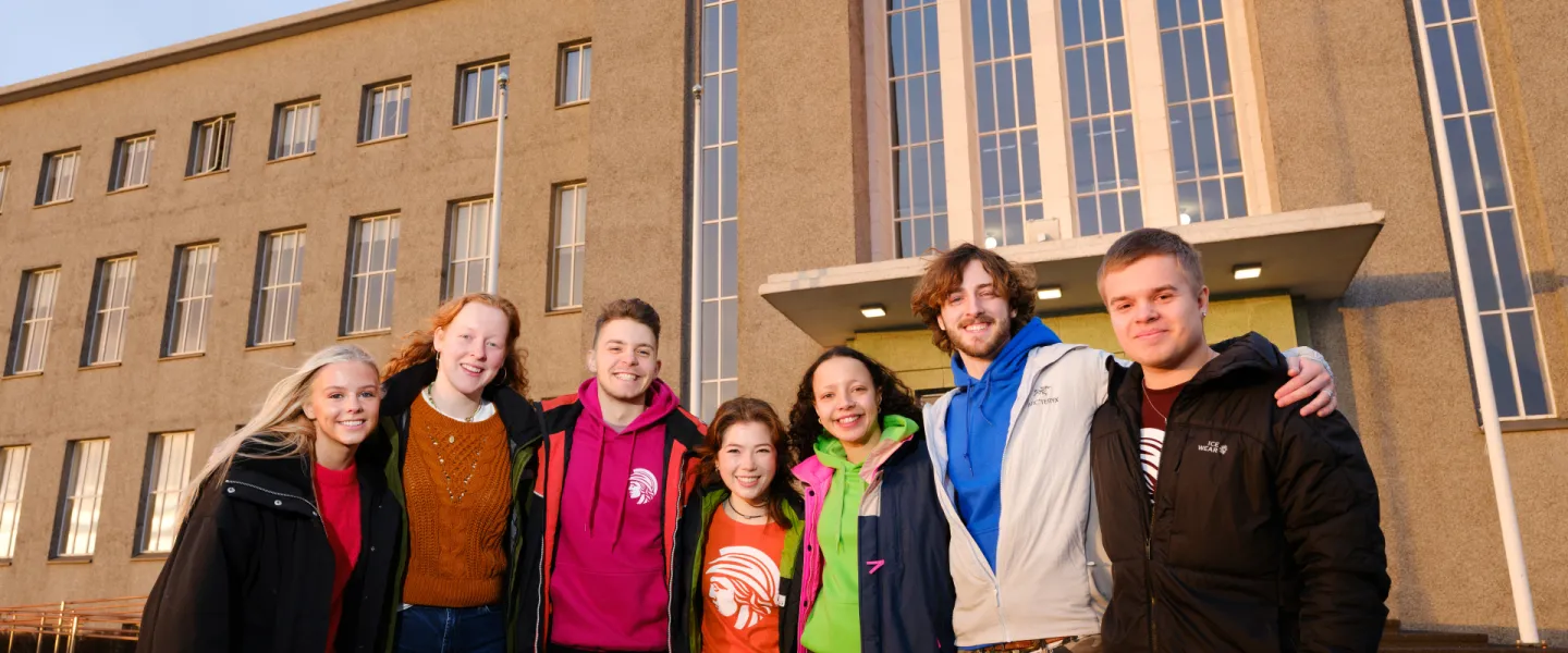 A group of students at the University of Iceland.