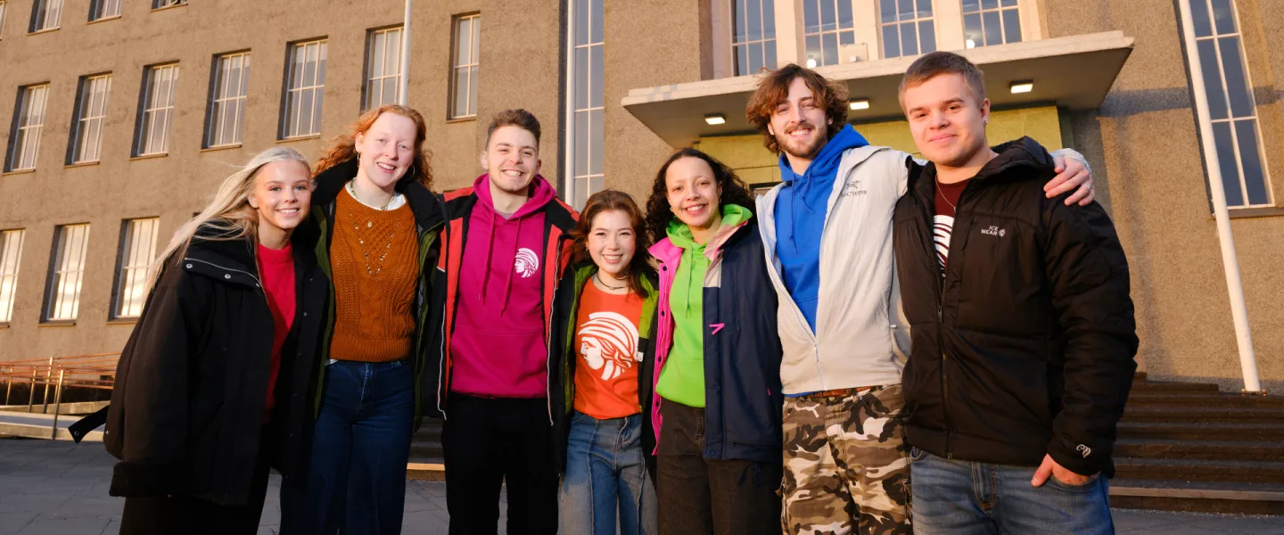 A group of students at the University of Iceland.