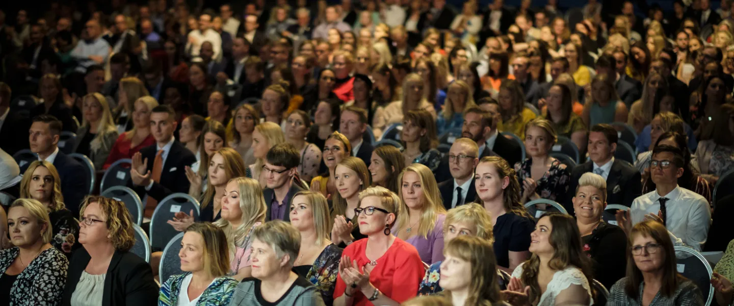 Audience at a graduation ceremony in University of Iceland
