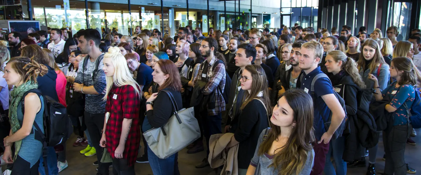 People at University centre, University of Iceland