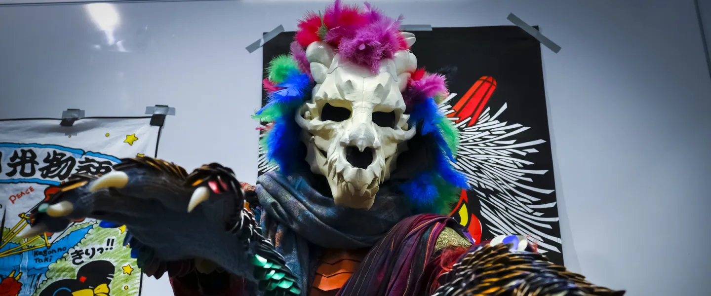 Person wearing a costume at University of Iceland Japan festival