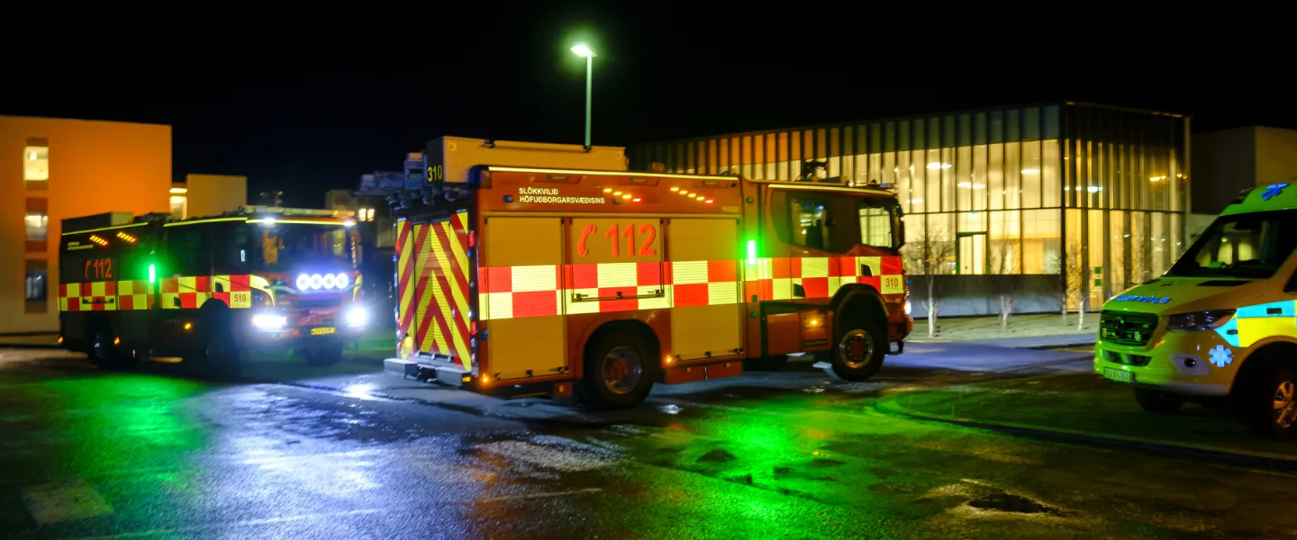 Firetrucks outside of University centre