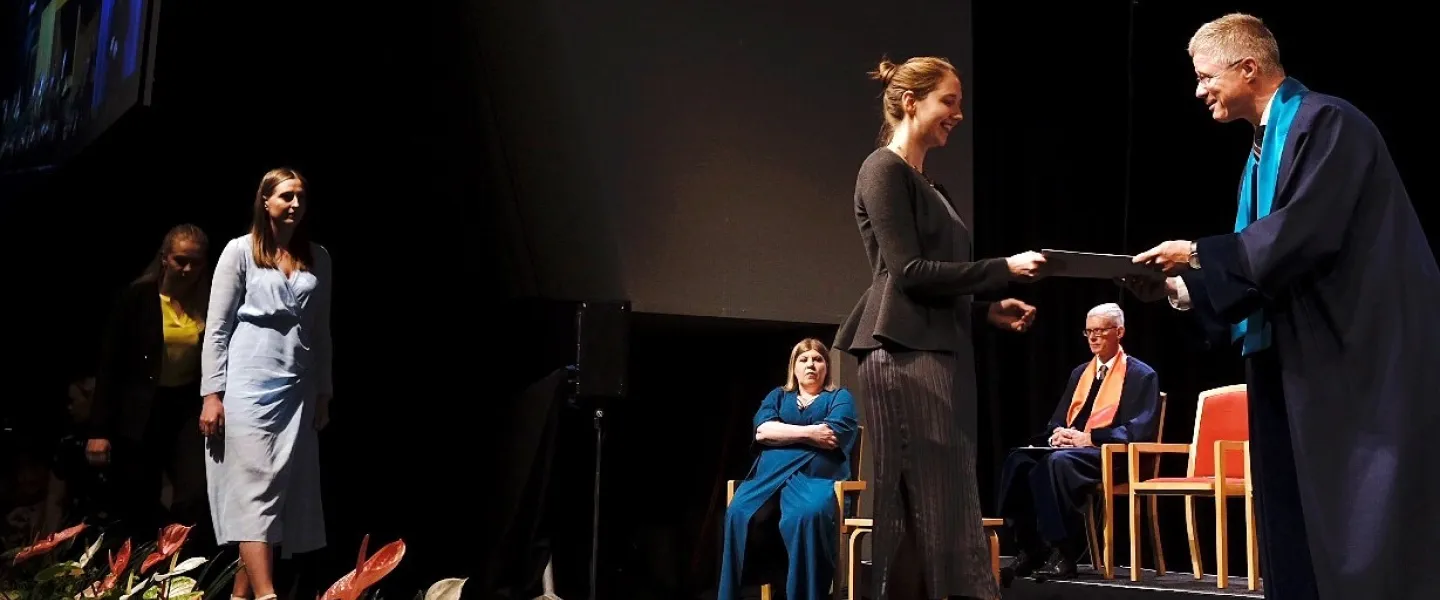 From graduation ceremony at University of Iceland in June 2020