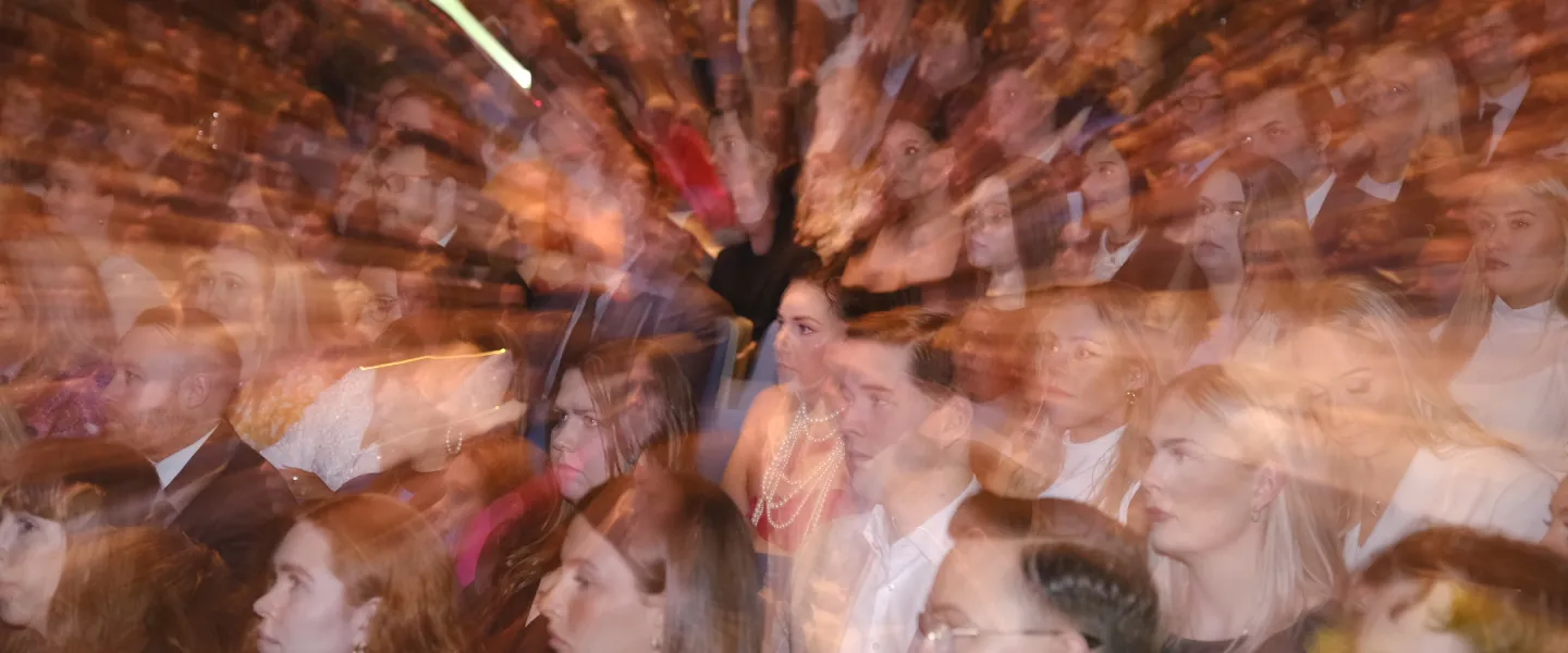 Guests at a graduation ceremony at the University of Iceland