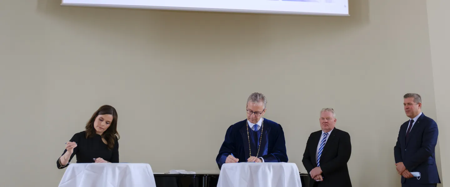 Katrín Jakobsdóttir, Jón Atli Benediktsson, Sigurður Ingi Jóhannesson and Bjarni Benediktsson