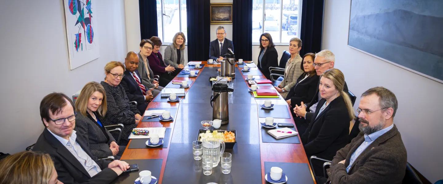 University council meeting with  Joan T.A. Gabel