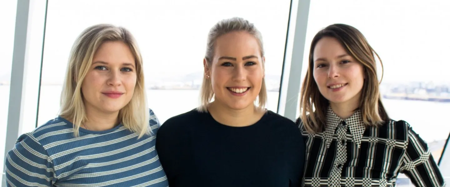 Fríða Snædís Jóhannesdóttir, Kristjana Björk Barðdal and Sara Björk Másdóttir, organize the Reboot Hack