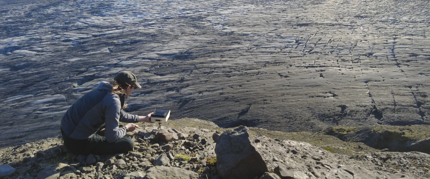 Kieran Baxter working on the Ice-Watch project