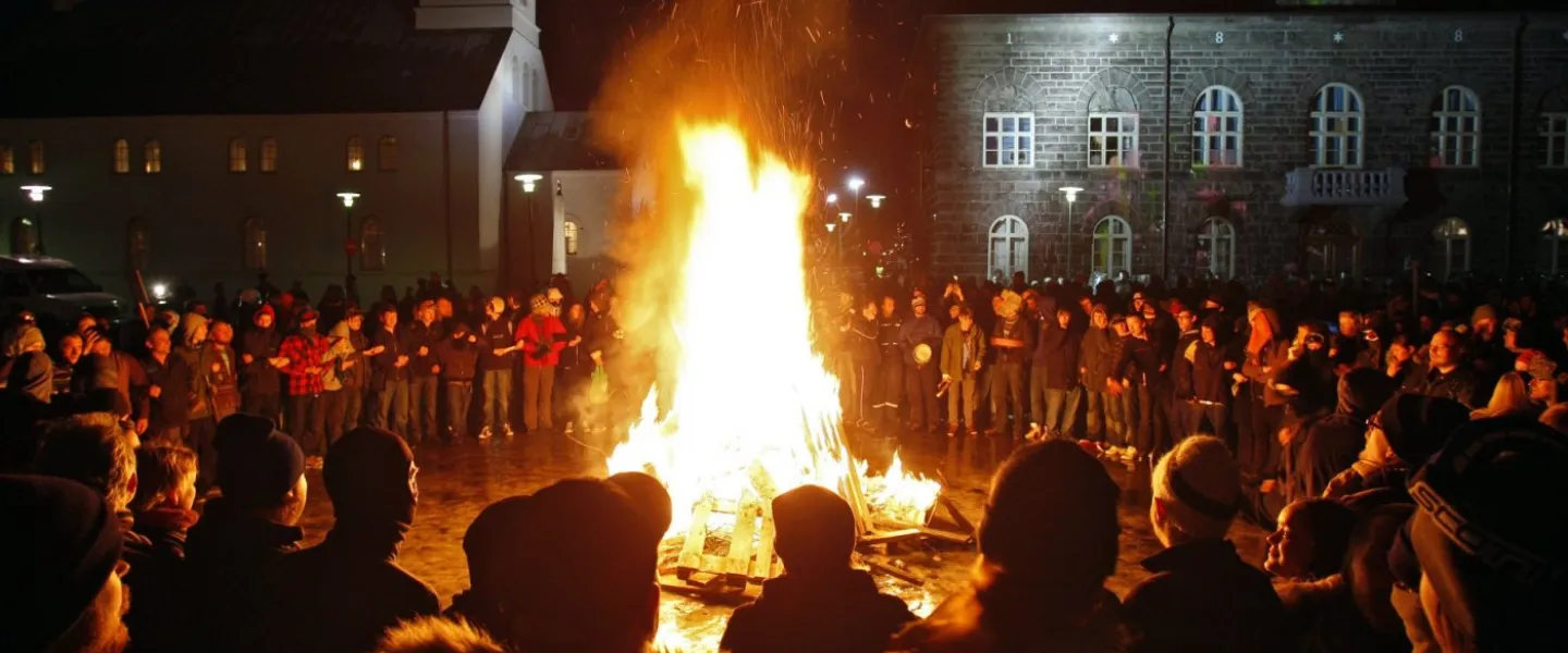 Protests at Austurvöllur