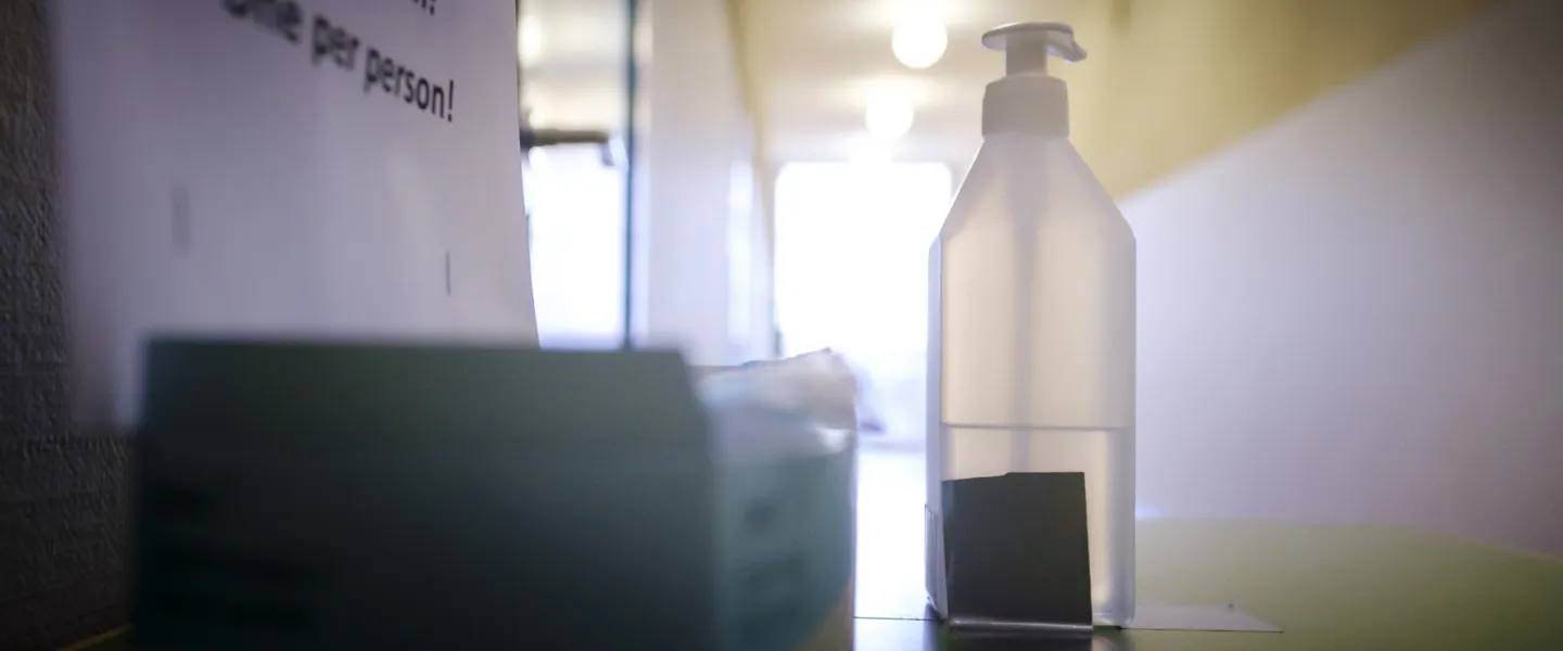 Face masks and hand sanitizer