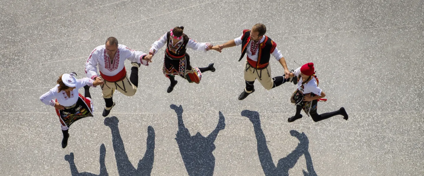 People dancing outside of Veröld, House of Vigdís