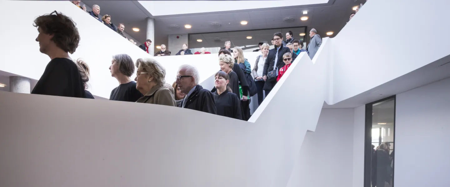 People visiting Veröld, House of Vigdís