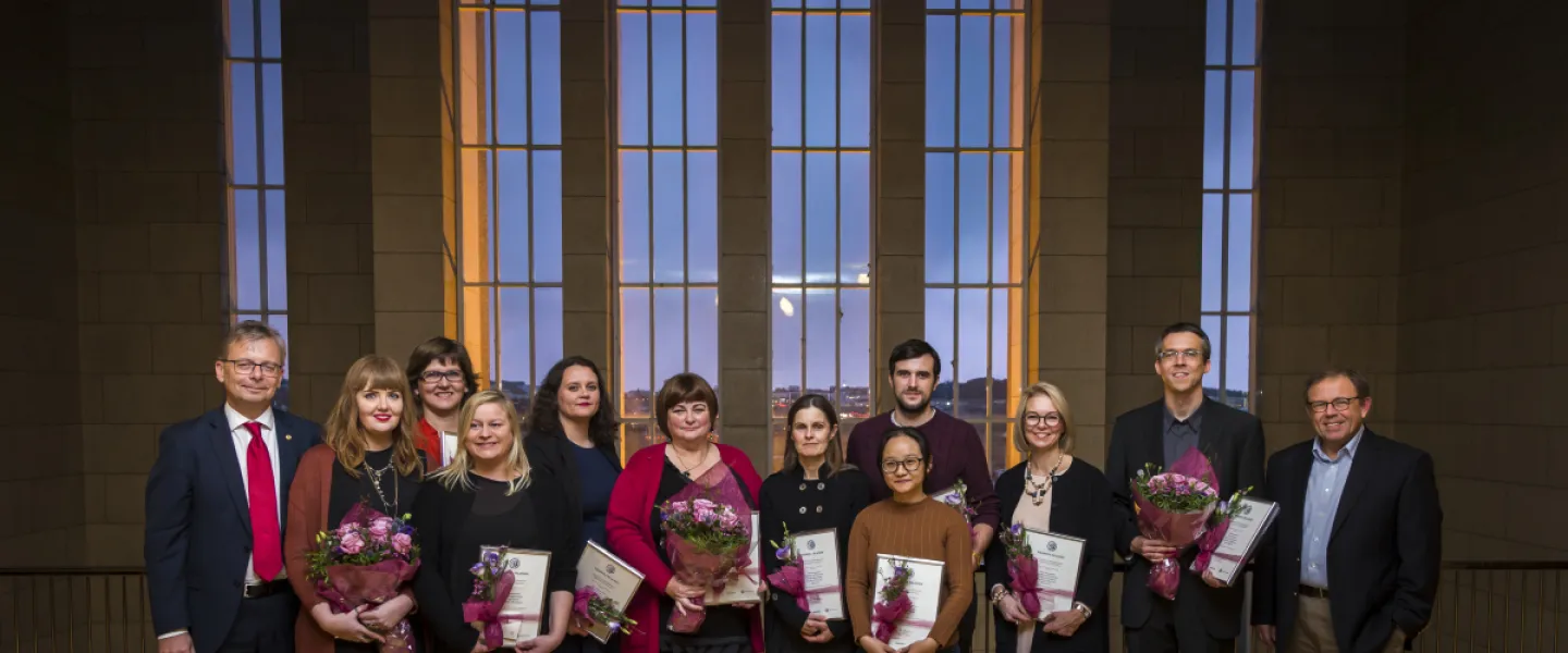 The winners of the Applied Science Prize 2016 with Rector and the head of the selection committee