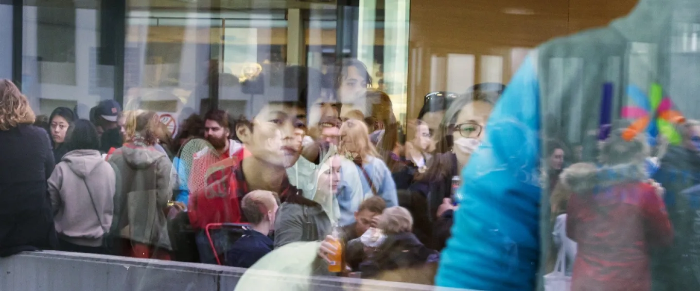 People at University centre, University of Iceland