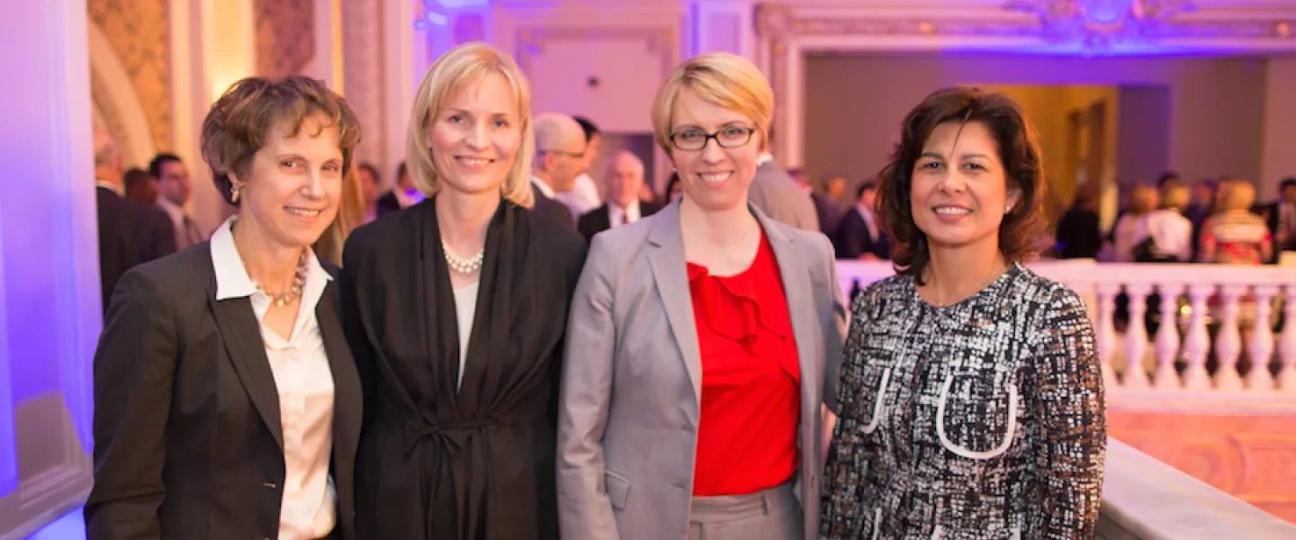 Brooksley Born, Signe Krogstrup, Guðrún Johnsen, Ceylar Pazarbasioglu. Photo: www.beta.ineteconomics.org.