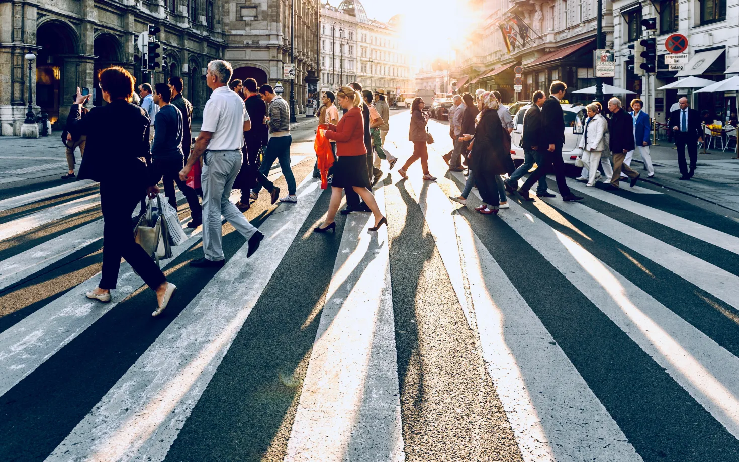 People on zebra crossing