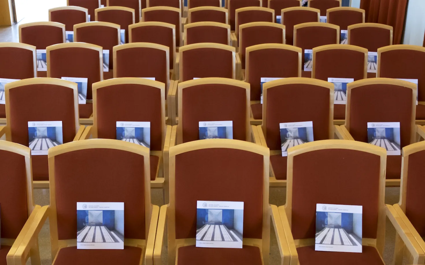 Empty chairs in Ceremonial hall, University of Iceland, main building