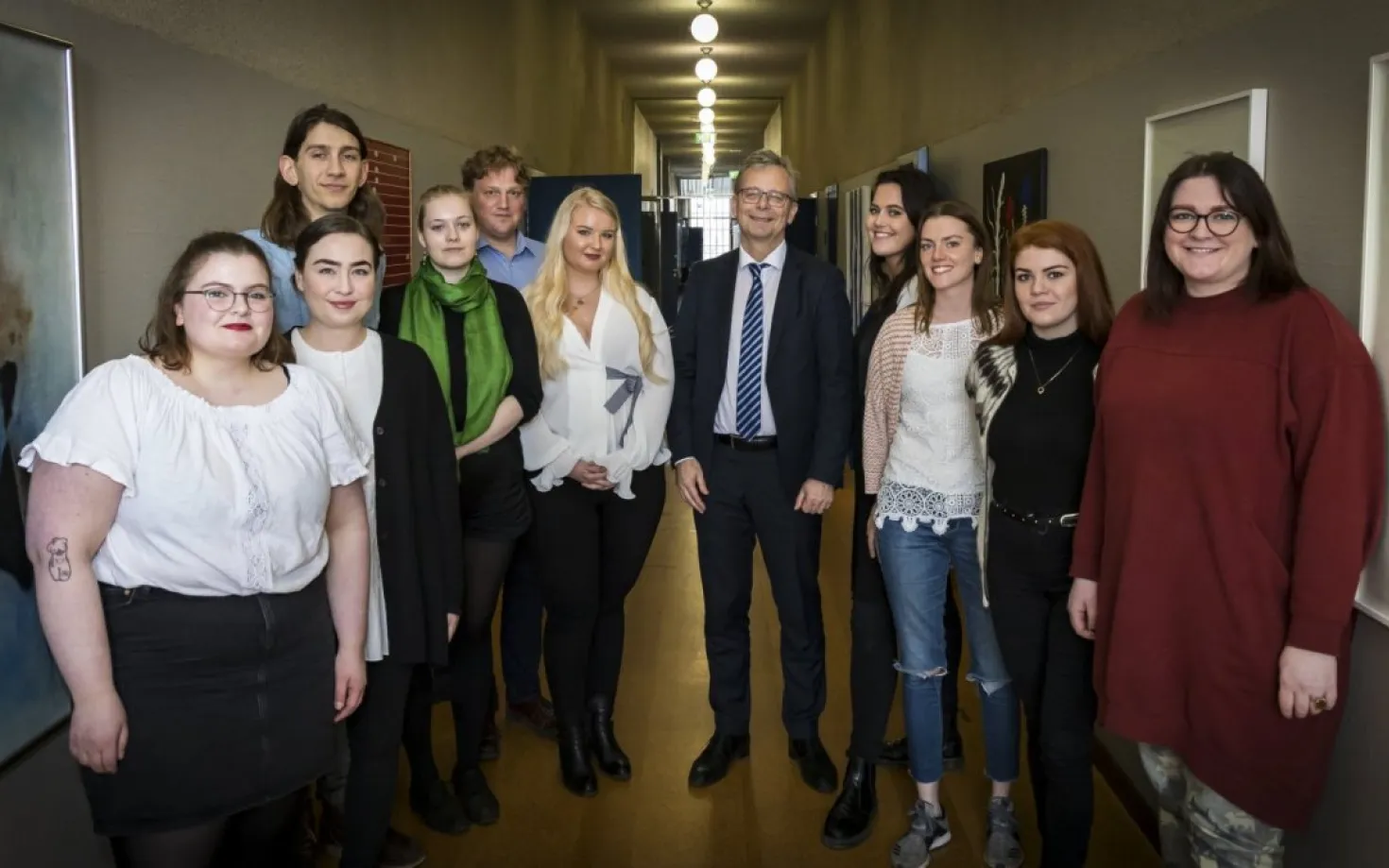 Part of the group studying abroad this summer (2019) with the University Rector. Photo/Kristinn Ingvarsson.