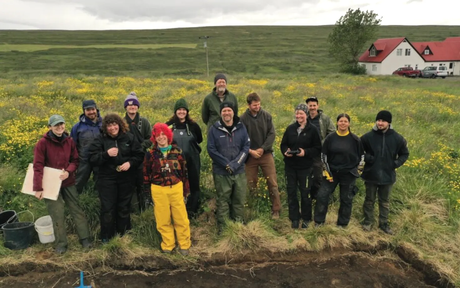 Students and teachers at the archaeological field school