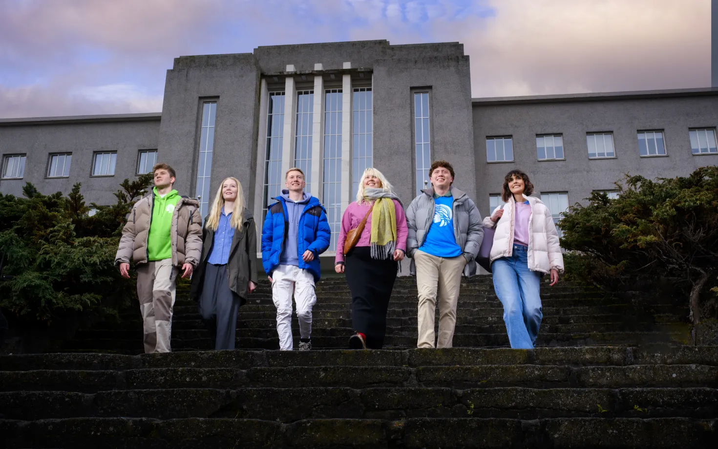 Students in front of Main Building