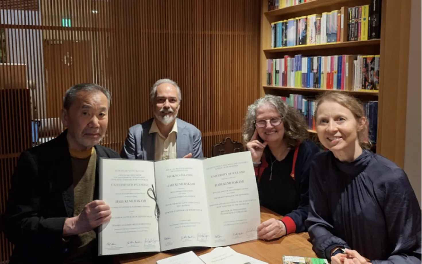 Haruki Murakami, Geir Sigurðsson, Ólöf Garðarsdóttir and Kristín Ingvarsdóttir.