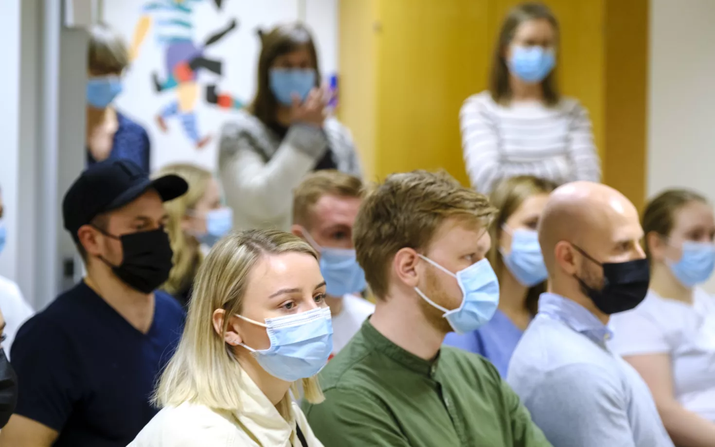 People with face masks during covid-19 pandemic