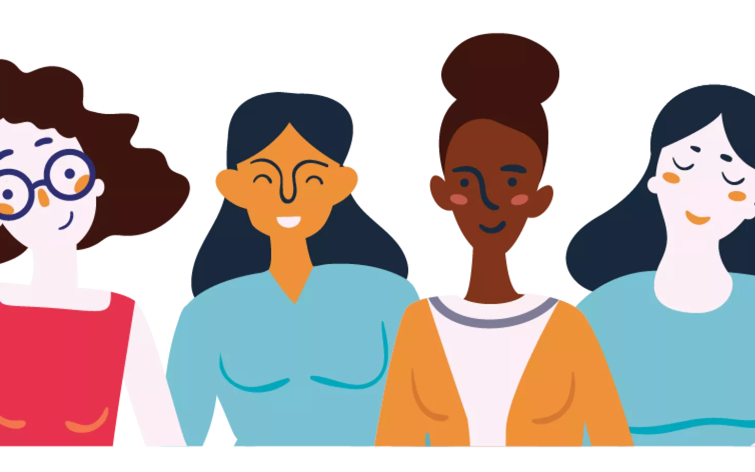 Drawing of four women