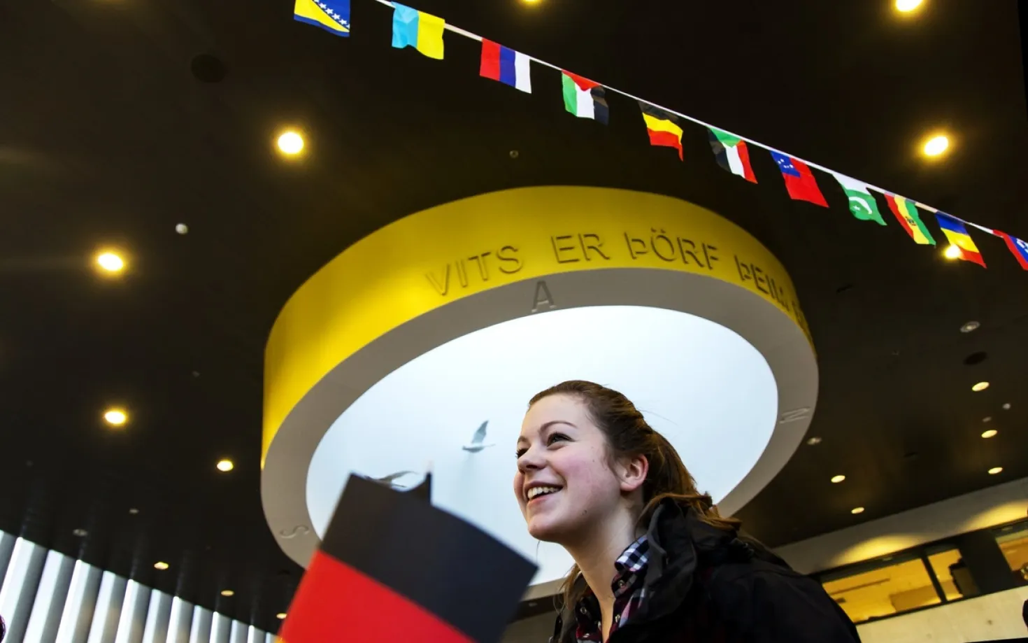 Student at international days at university centre