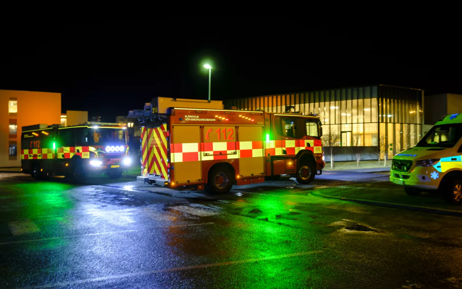Firetrucks outside of University centre