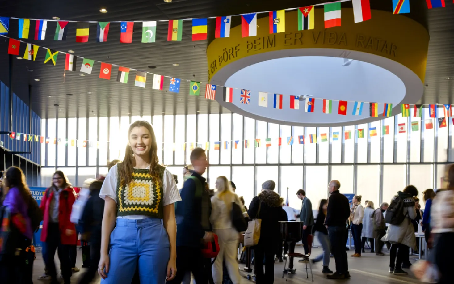 Kolbrún standing on University centre