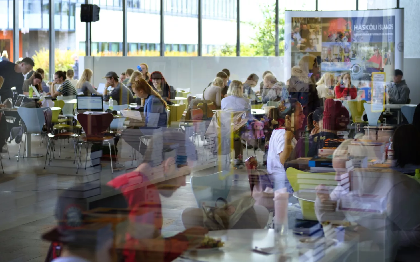 People at University centre, University of Iceland