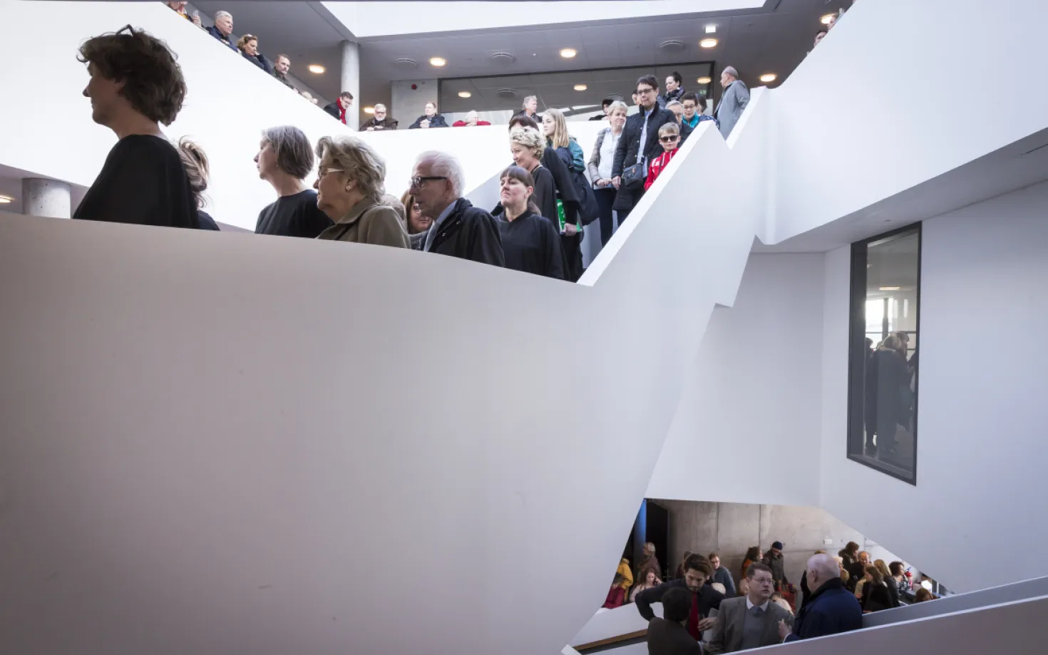 People visiting Veröld, House of Vigdís