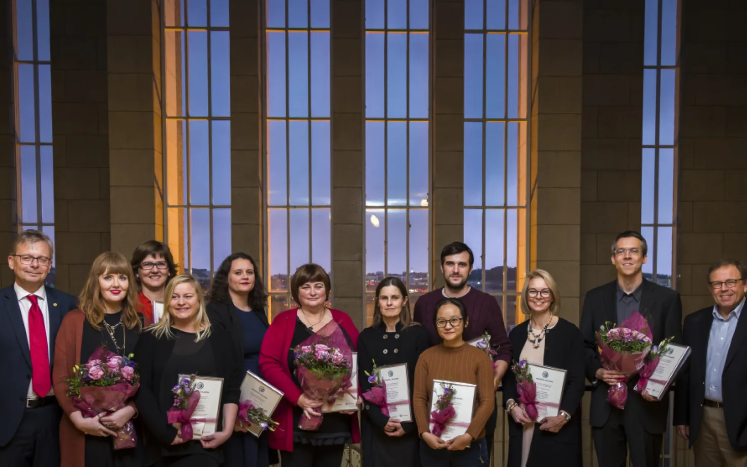 The winners of the Applied Science Prize 2016 with Rector and the head of the selection committee